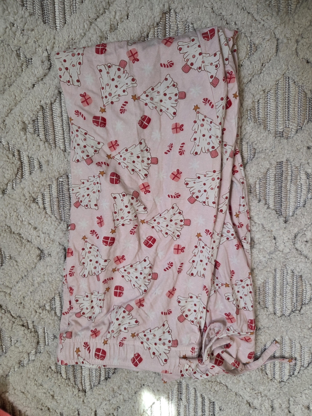 Caden Lane Pink Holiday Tree Pajama Bottoms with Gifts